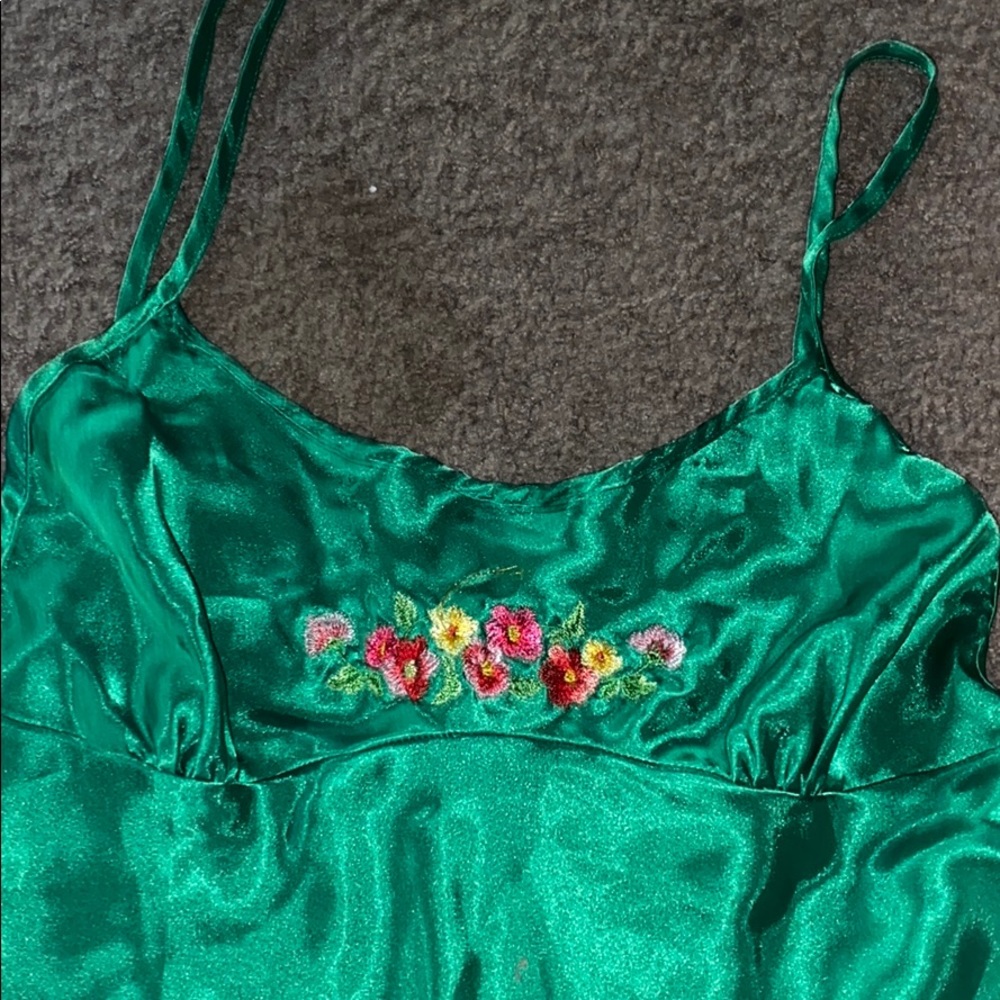 Vintage green silk dress